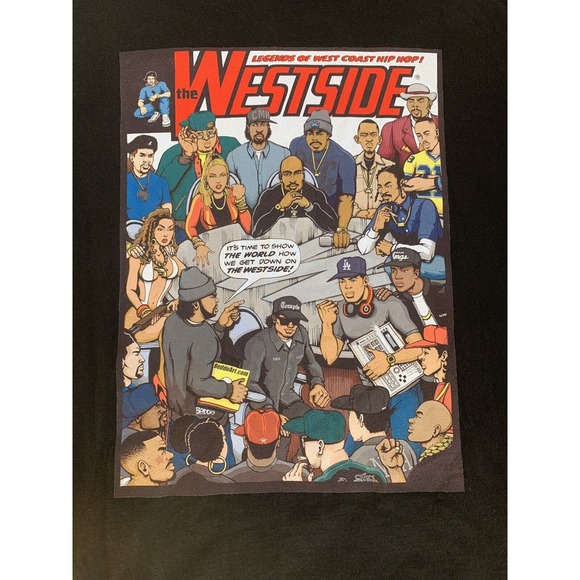WESTSIDE COMIC Legends Of The West Coast Hip Hop Men's T-shirt Size XL - Picture 2 of 5